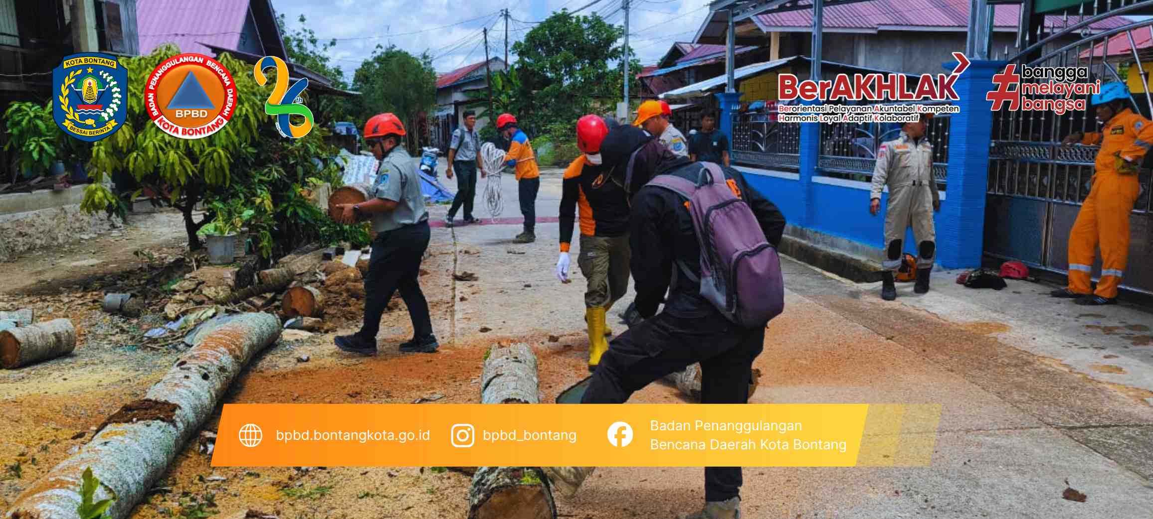 BPBD Kota Bontang Lakukan Mitigasi Pohon Rawan Tumbang di Kelurahan Gunung Telihan