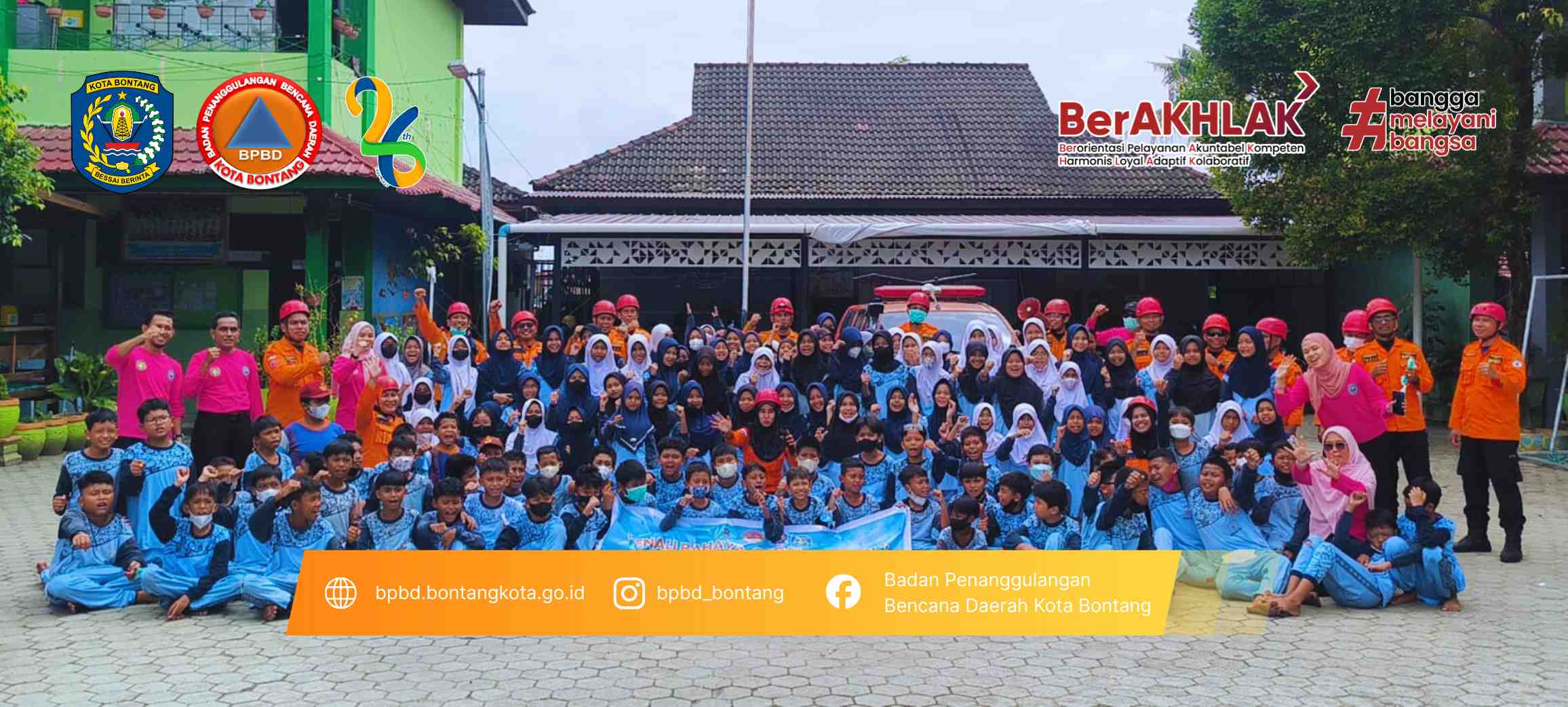 BPBD Kota Bontang Gelar Sosialisasi dan Simulasi Kesiapsiagaan Bencana di SDN 001 Bontang Selatan
